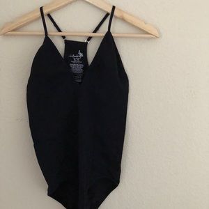 Free People Black Bodysuit